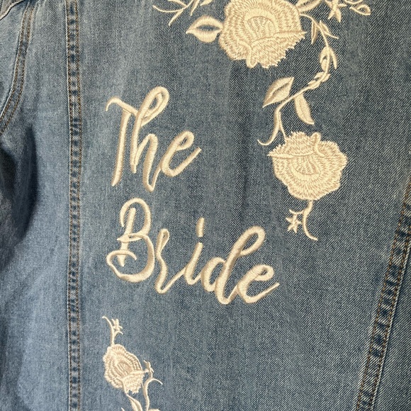 David’s Bridal | Embroidered Bride Jean Jacket with Flowers - Picture 4 of 10